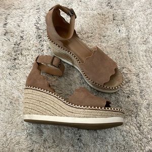Crown Vintage Daffodil Espadrille Wedge Sandal-Camel-Size 7